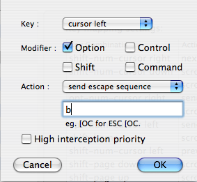 iTerm > Shortcut for word movement to the left
