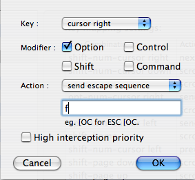 iTerm > Shortcut for word movement to the right