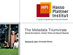 The Metadata Triumvirate - Screenshot of Presentation