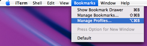 iTerm > Manage Profiles