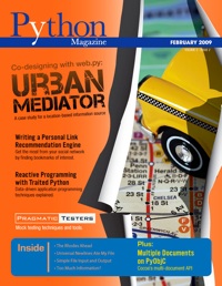 Cover of Python Magazine, February 2009 Cover of Python Magazine, Volume 3(2), February 2009