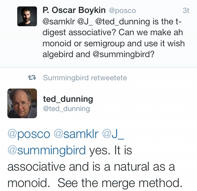 Is t-digest associative?